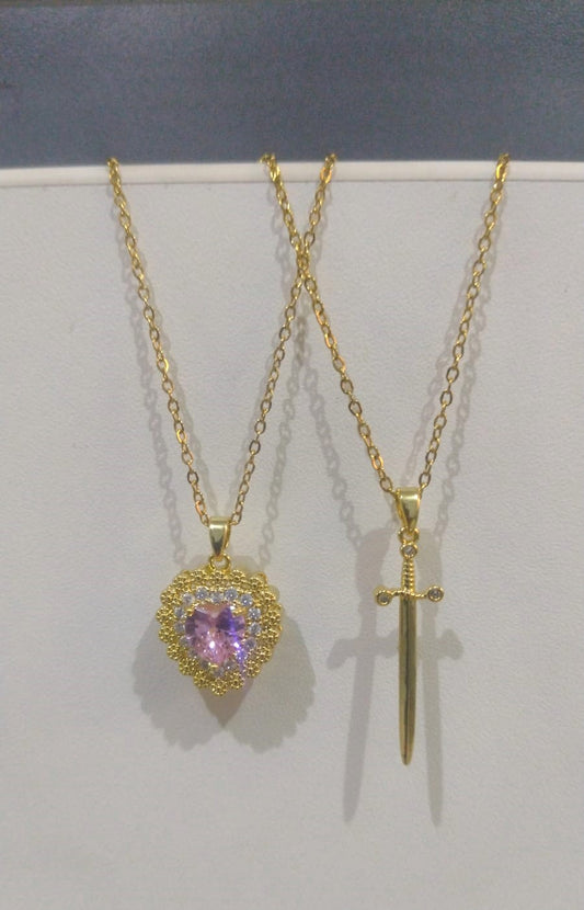 Collar Corazón y Espada