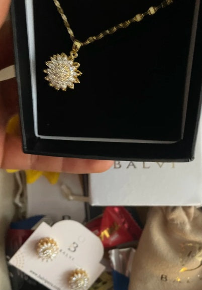 SET GIRASOL DE LUJO : COLLAR Y ANILLO